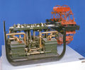 Modell der Dampfmaschine und eines Schaufelrades der KAISERADLER